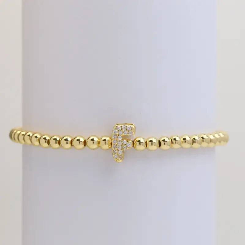 A-Z Bubble Initial Beaded Bracelet
