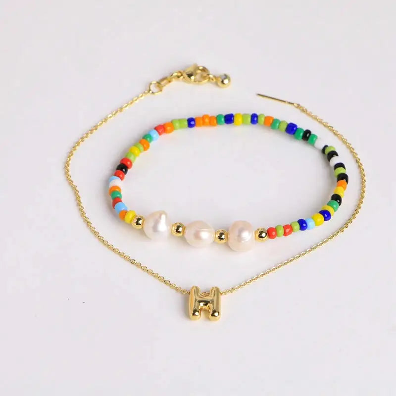 A-Z Initial Pearl Bracelet