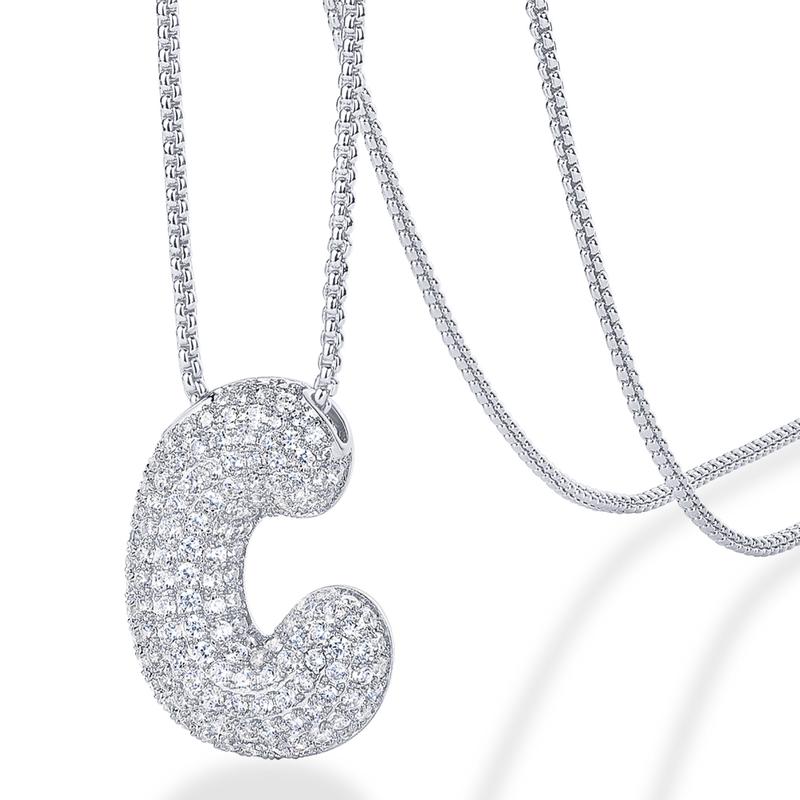 A-Z Bubble Bling Initial Necklace