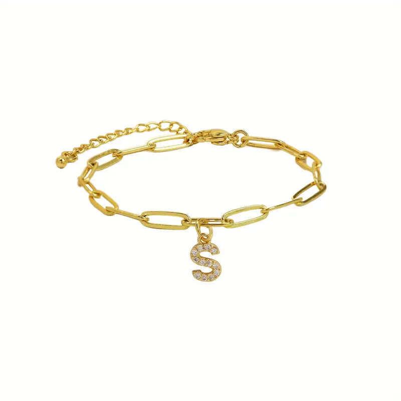 A-Z Initial Paperclip Bracelet