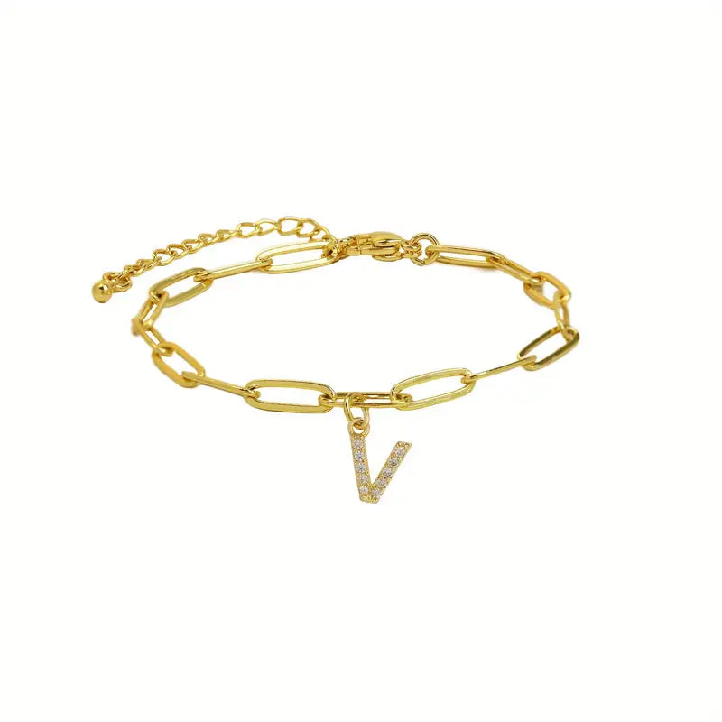 A-Z Initial Paperclip Bracelet