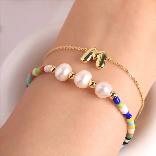 A-Z Initial Pearl Bracelet