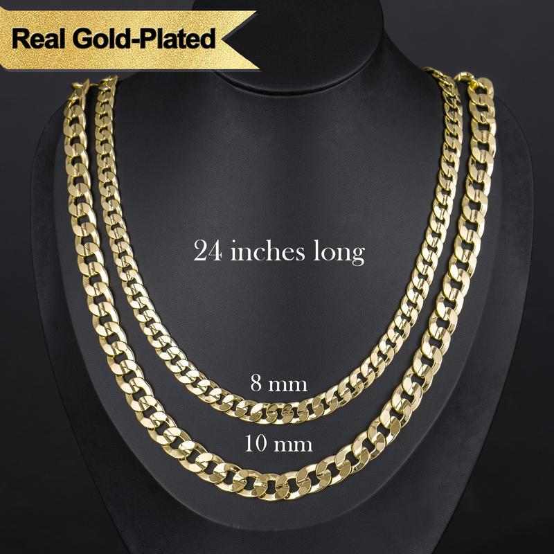 14K Gold Plated Concave Chain Necklace