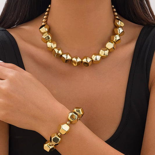Irregular Chunky Cube Jewelry Set
