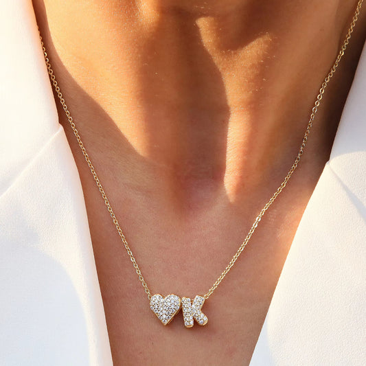 A-Z Tiny Heart Initial Necklace