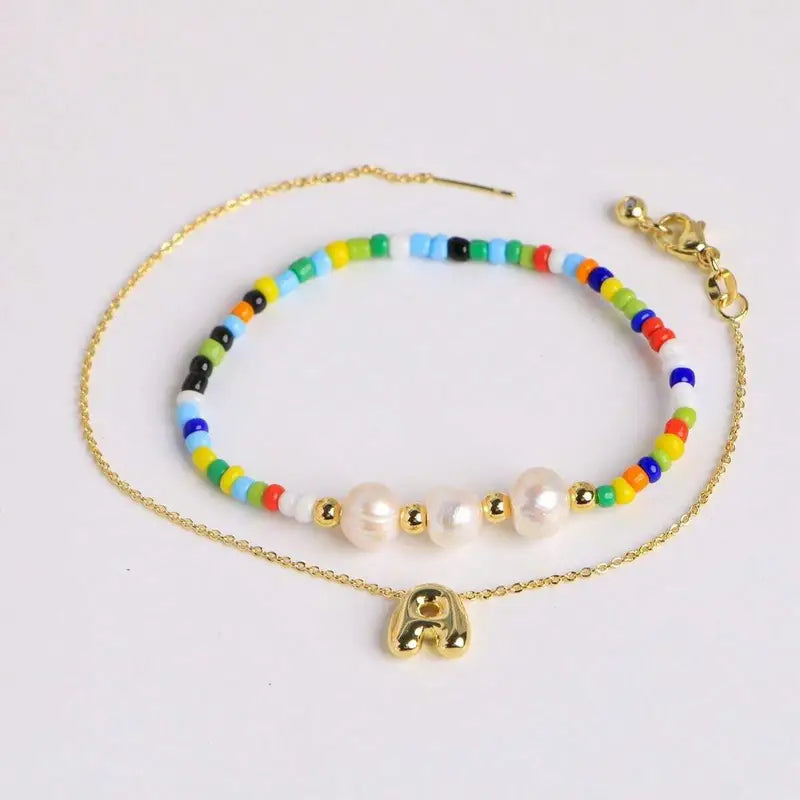 A-Z Initial Pearl Bracelet