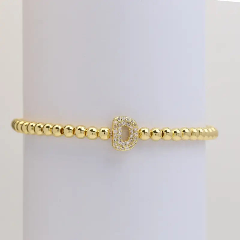 A-Z Bubble Initial Beaded Bracelet