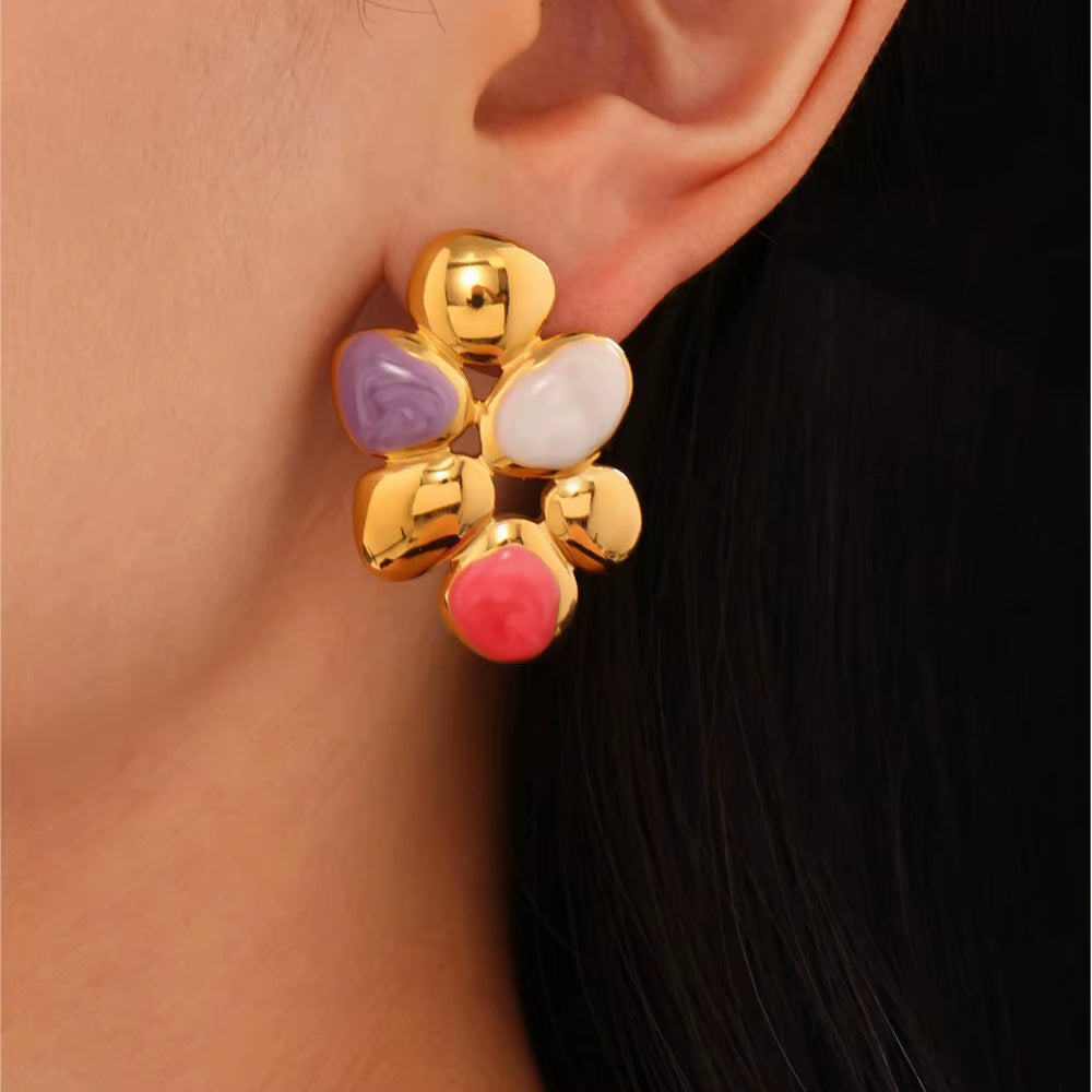 Irregular Flower Stud Earrings