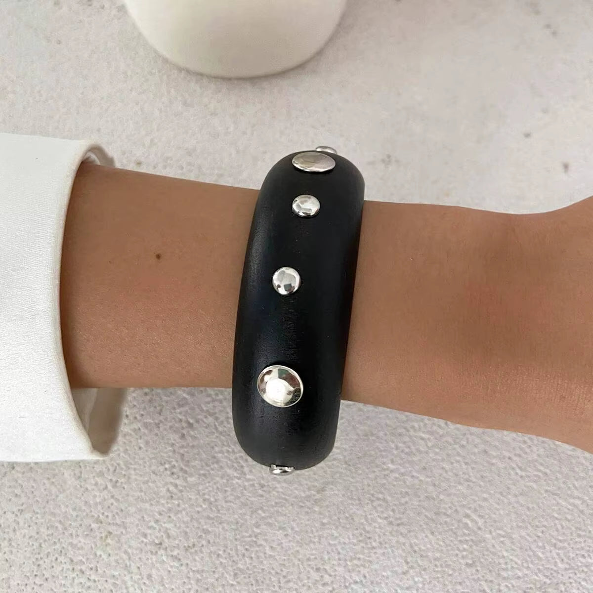 3pc Round Rivet Bracelet Stack