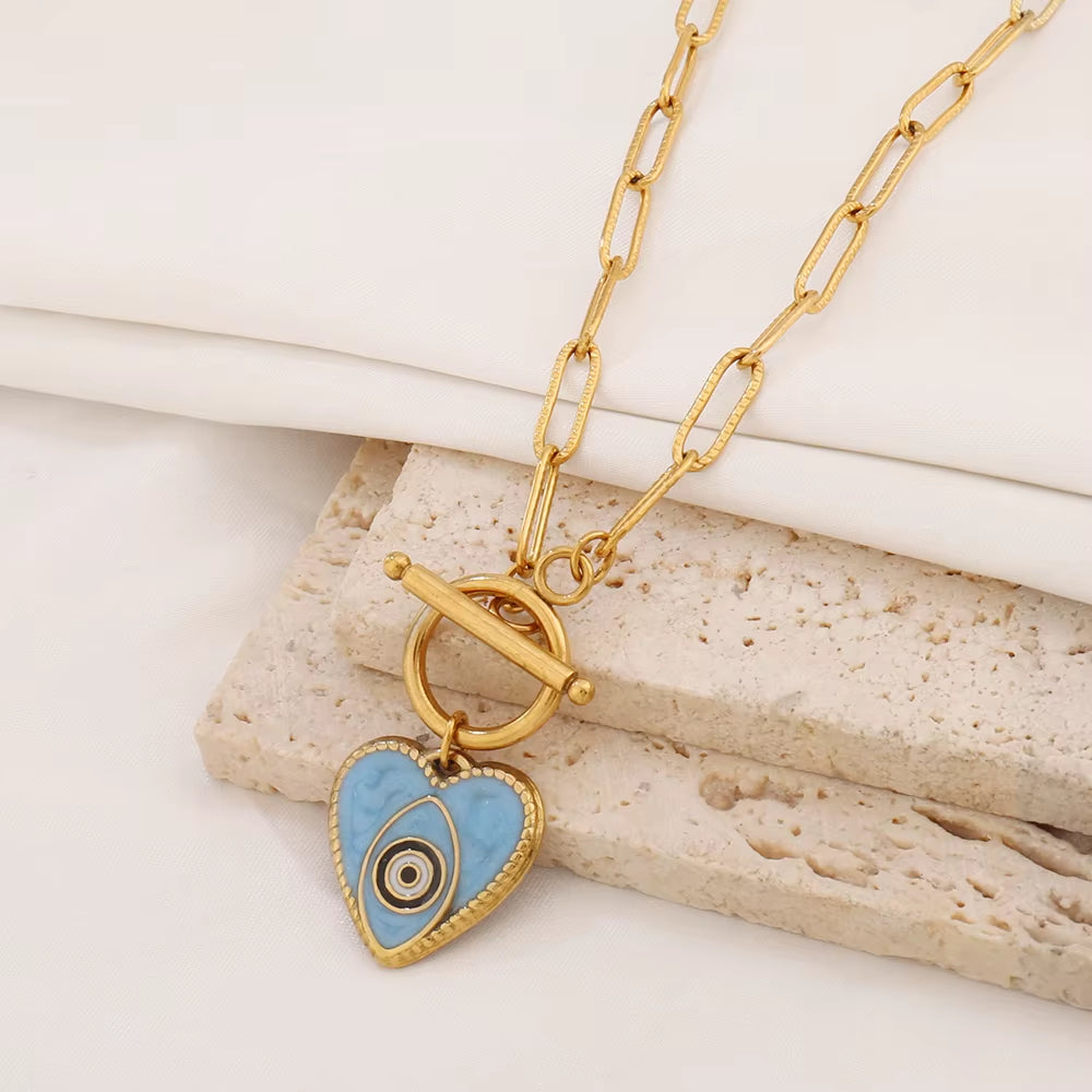 Evil Eye Toggle Necklace