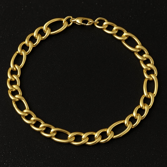 14K Gold Plated Figaro Chain Bracelet