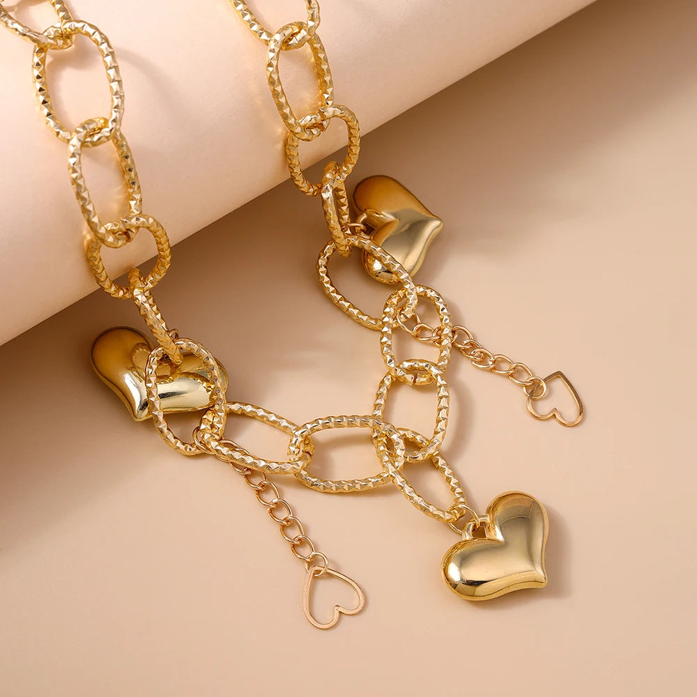Five Hearts Statement Necklace