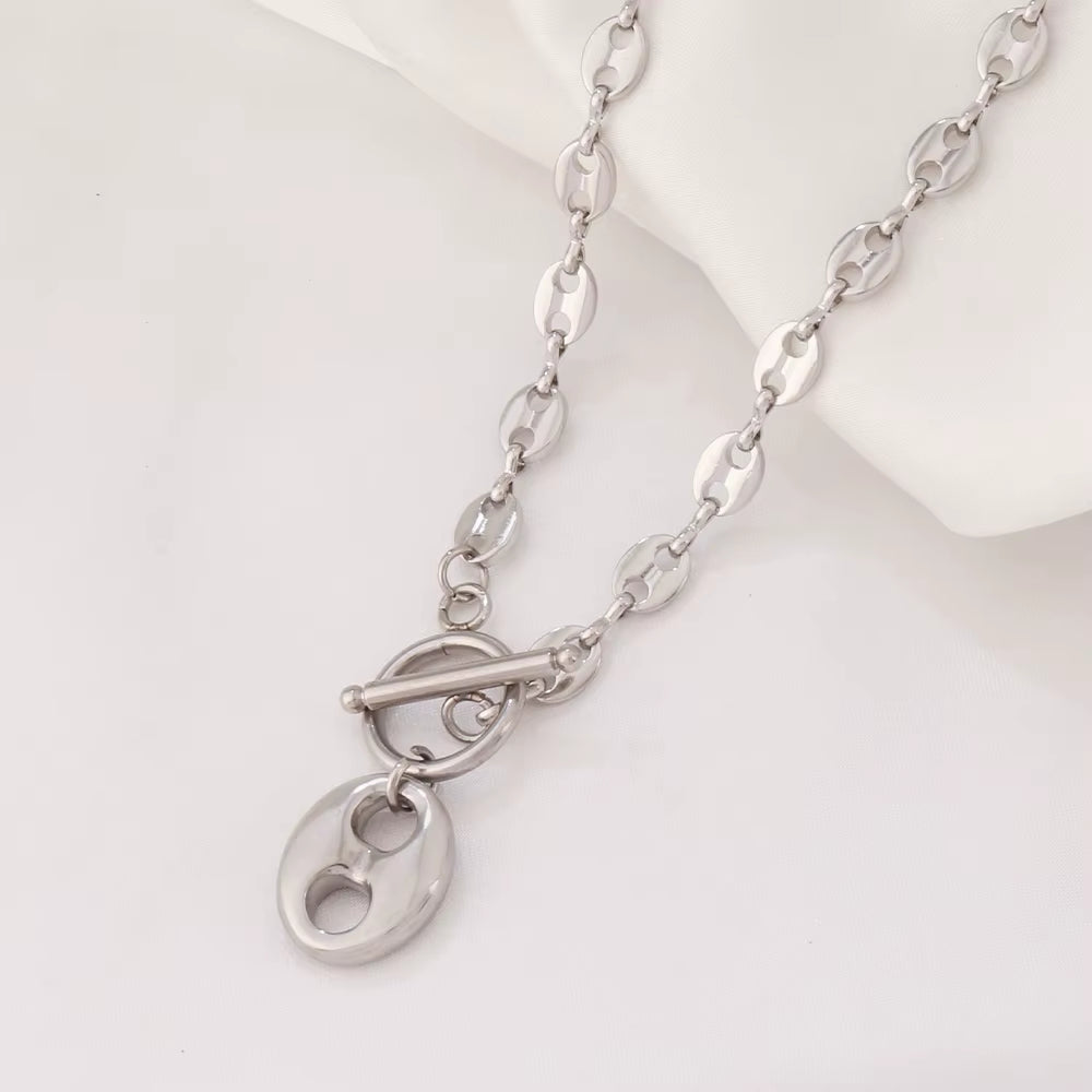 Coffee Bean Toggle Necklace