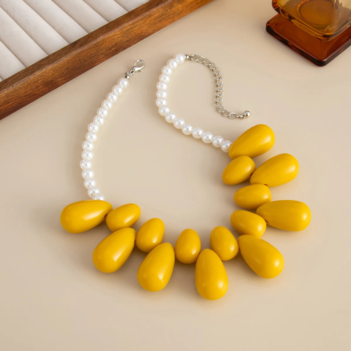 Yellow Pearl Choker Necklace
