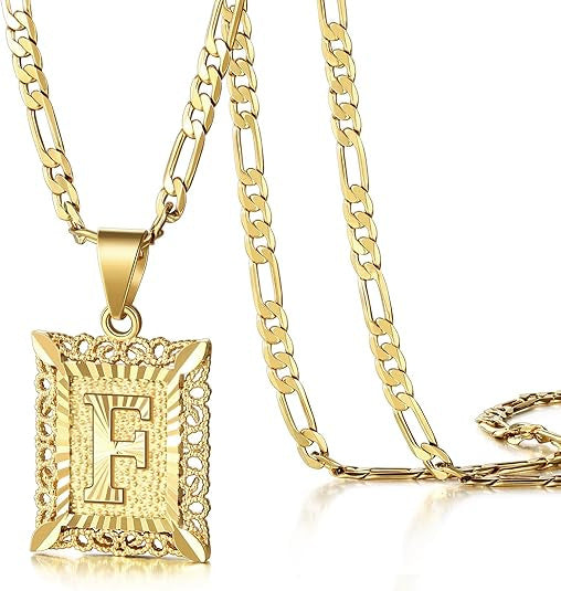 18K Gold Plated Square Letter Necklace