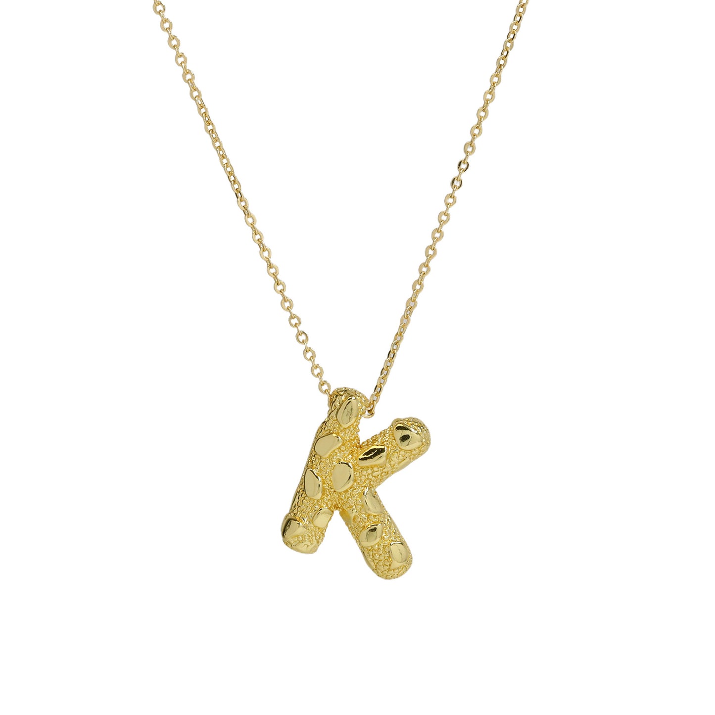 A-Z Textured Bubble Initial Necklace