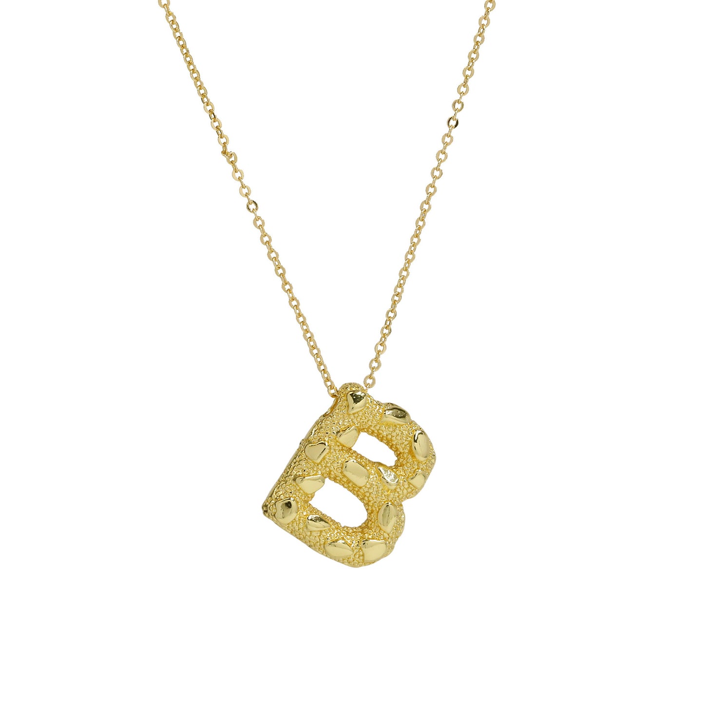 A-Z Textured Bubble Initial Necklace