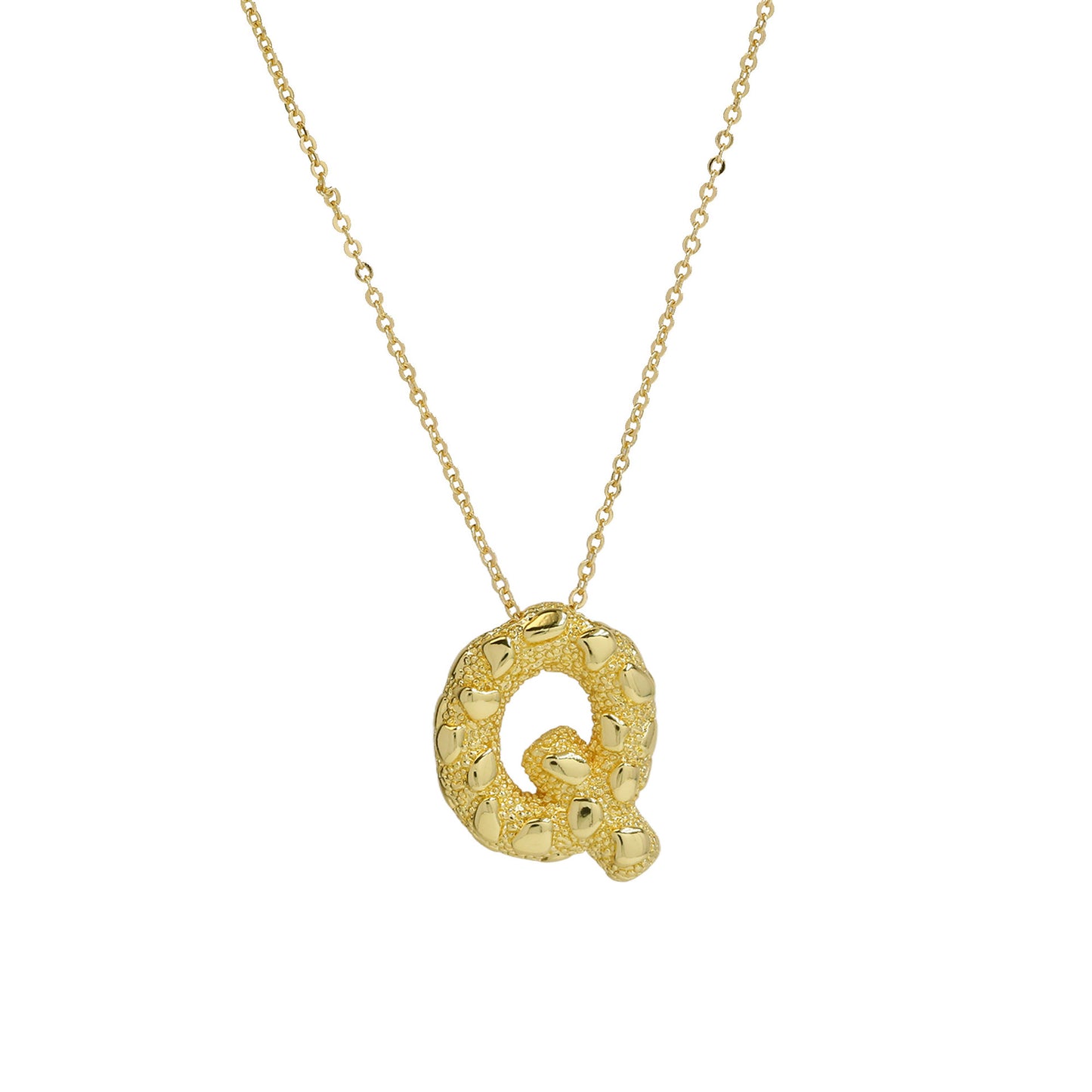 A-Z Textured Bubble Initial Necklace