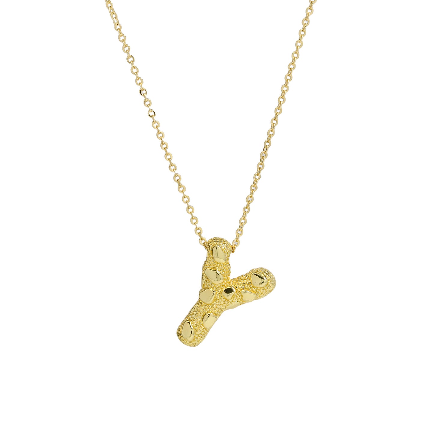 A-Z Textured Bubble Initial Necklace