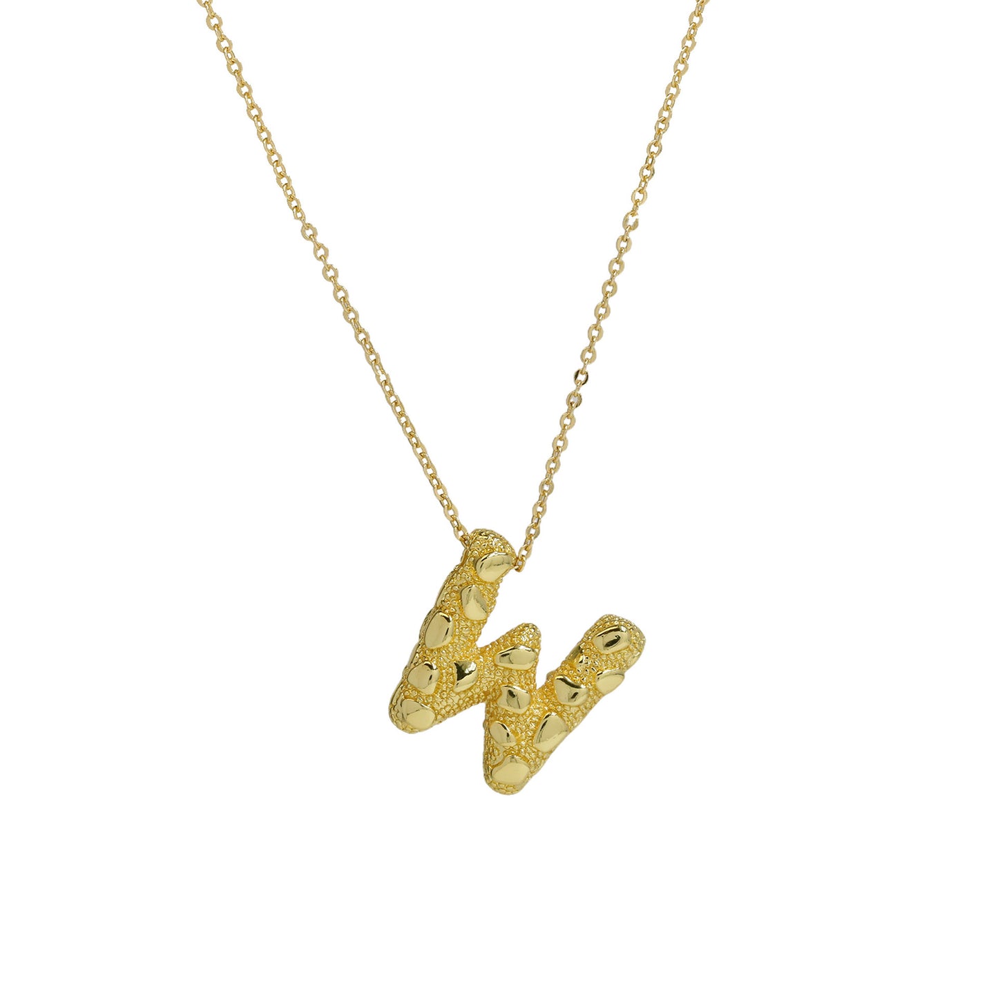 A-Z Textured Bubble Initial Necklace