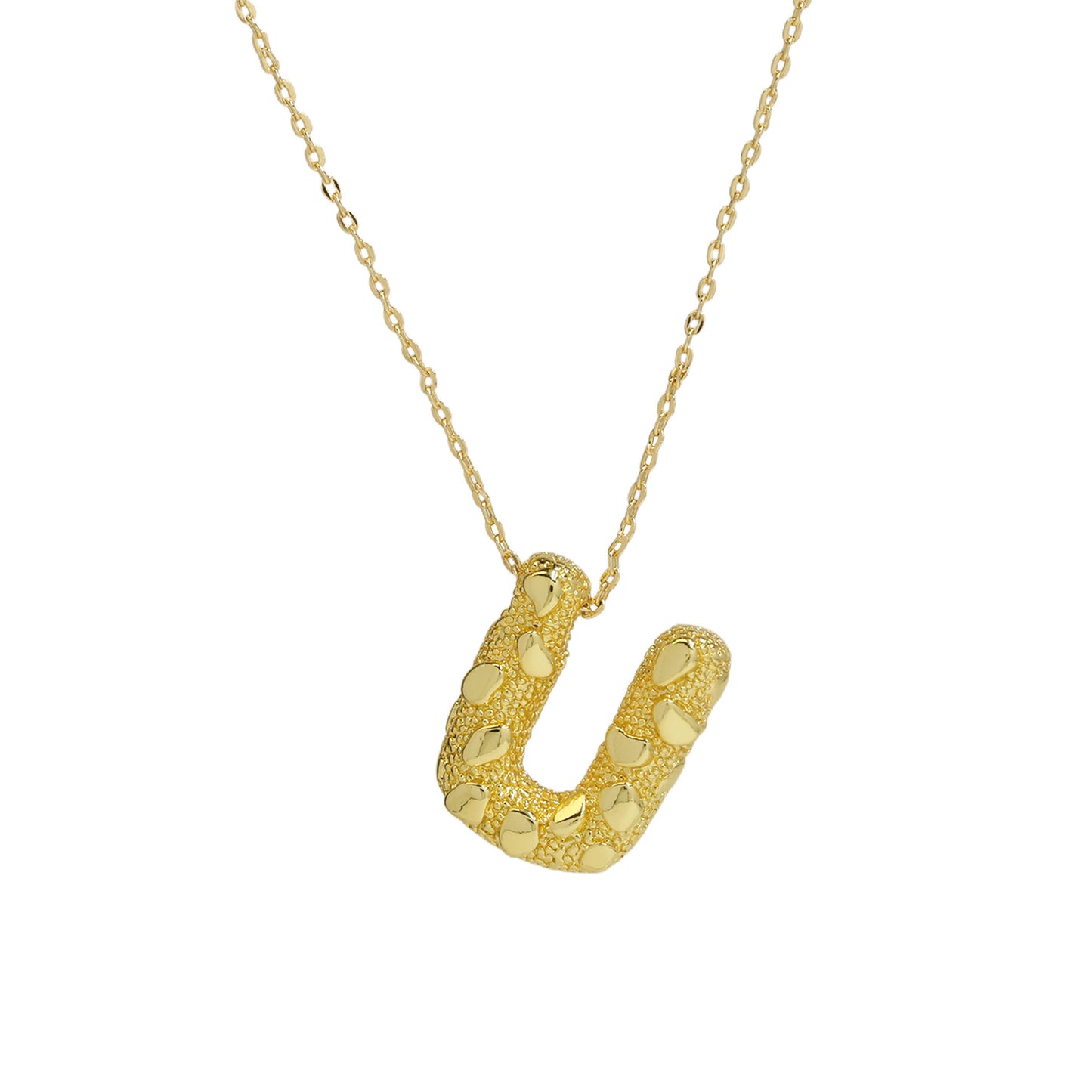 A-Z Textured Bubble Initial Necklace