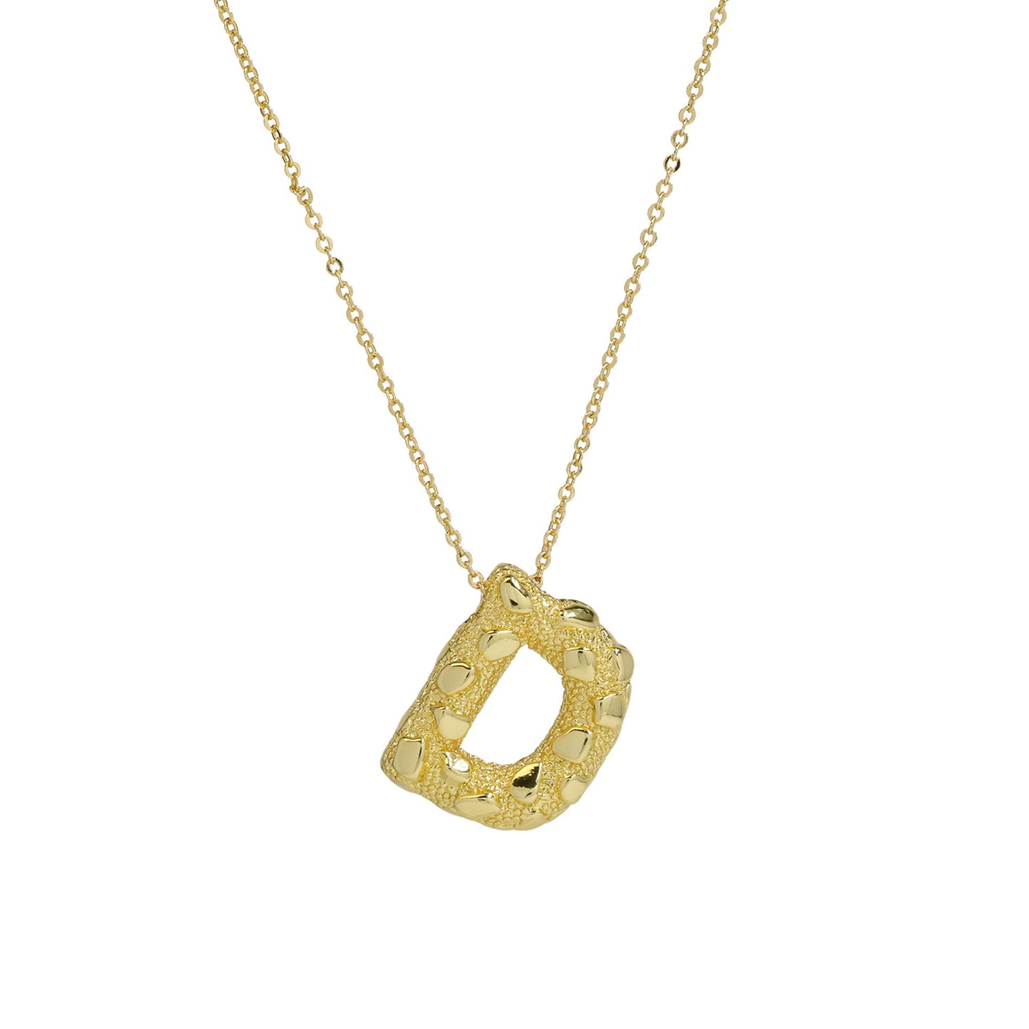 A-Z Textured Bubble Initial Necklace