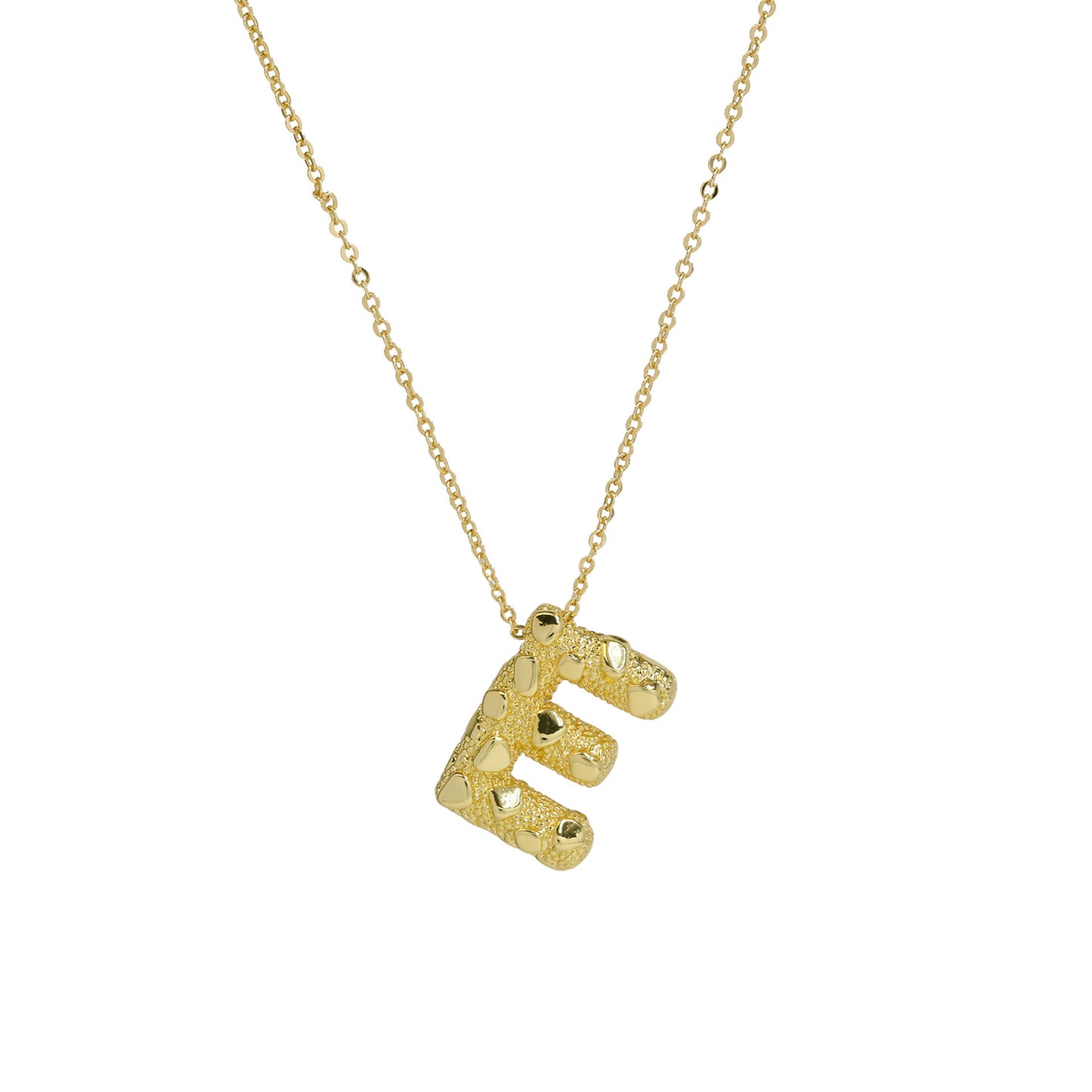 A-Z Textured Bubble Initial Necklace