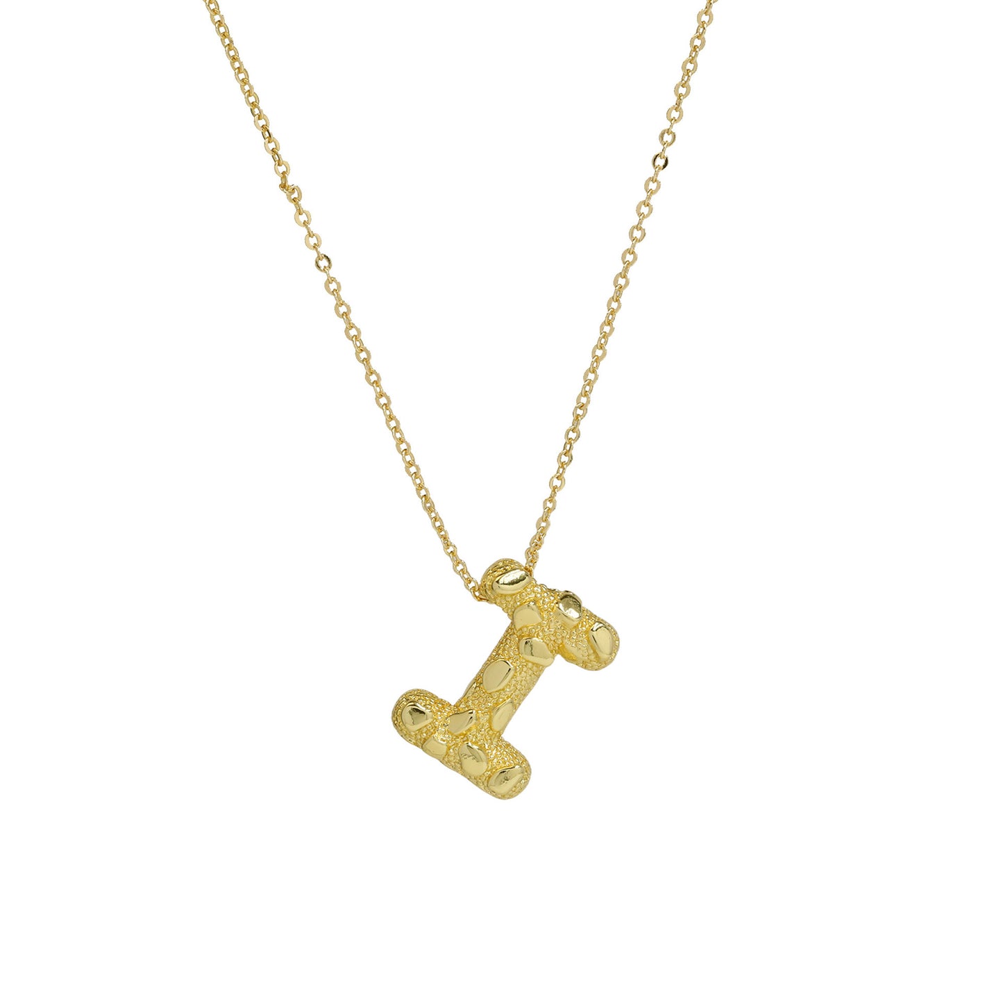 A-Z Textured Bubble Initial Necklace