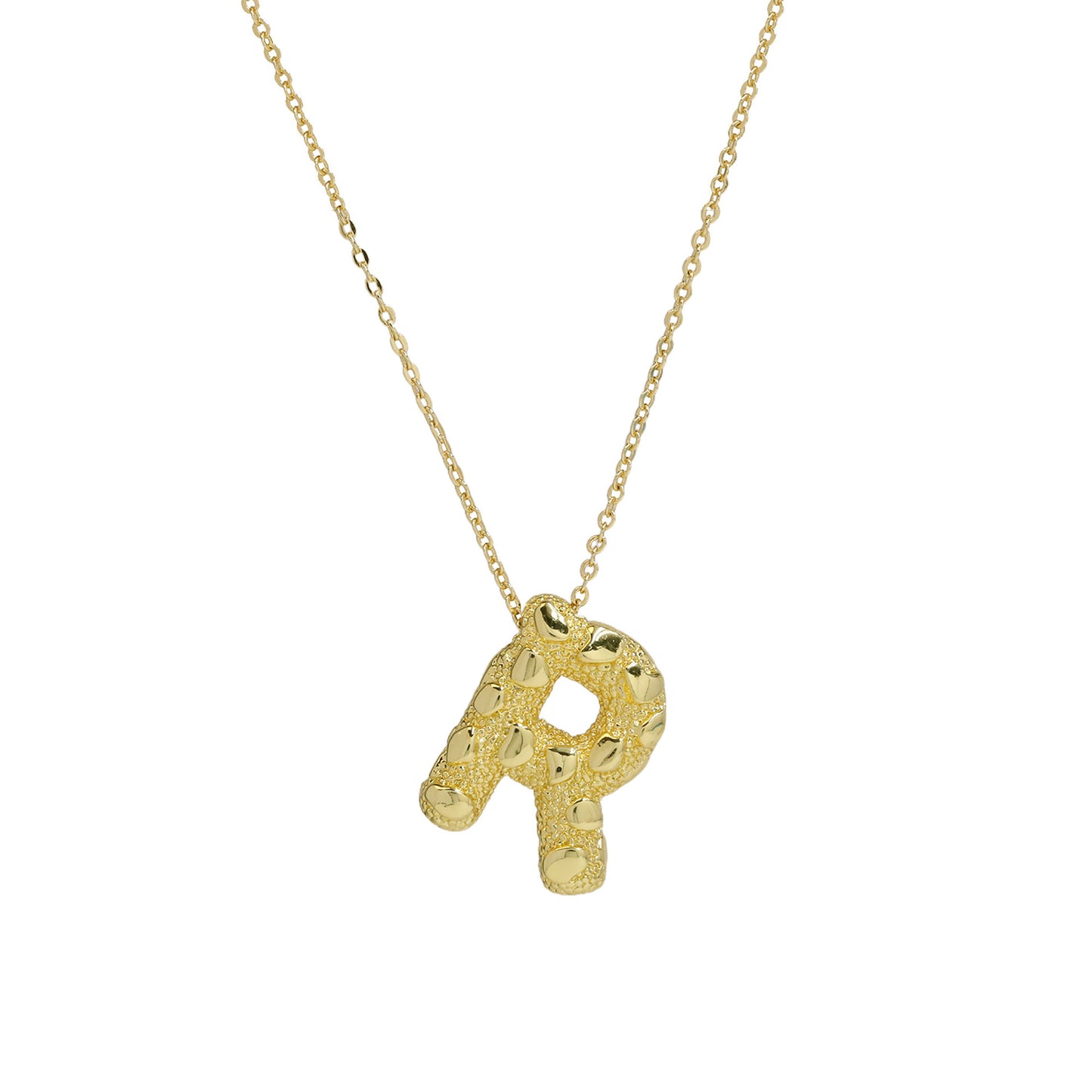 A-Z Textured Bubble Initial Necklace