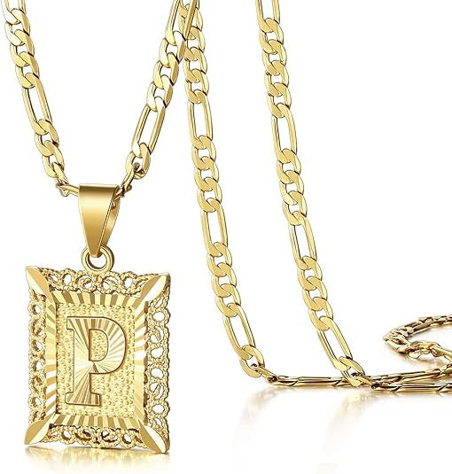 18K Gold Plated Square Letter Necklace