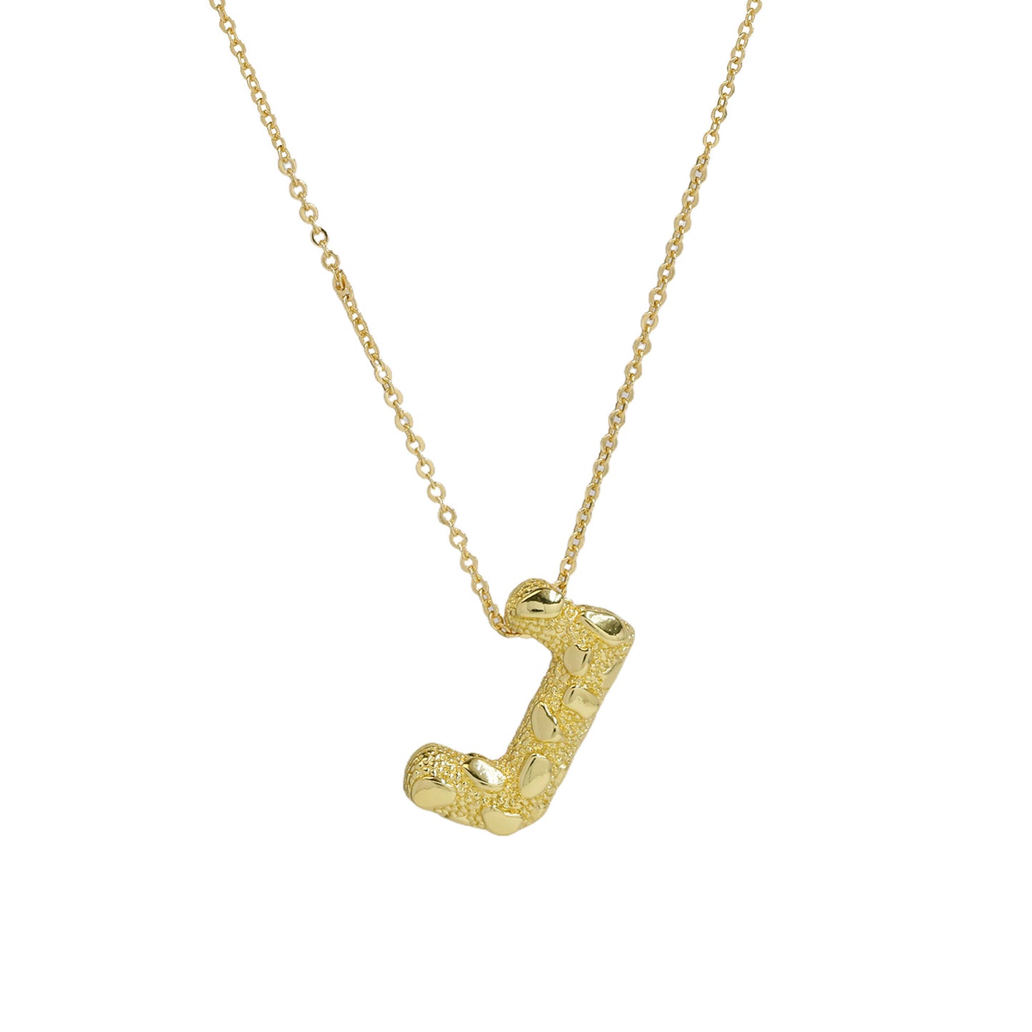 A-Z Textured Bubble Initial Necklace
