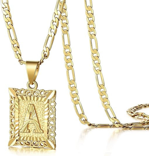 18K Gold Plated Square Letter Necklace