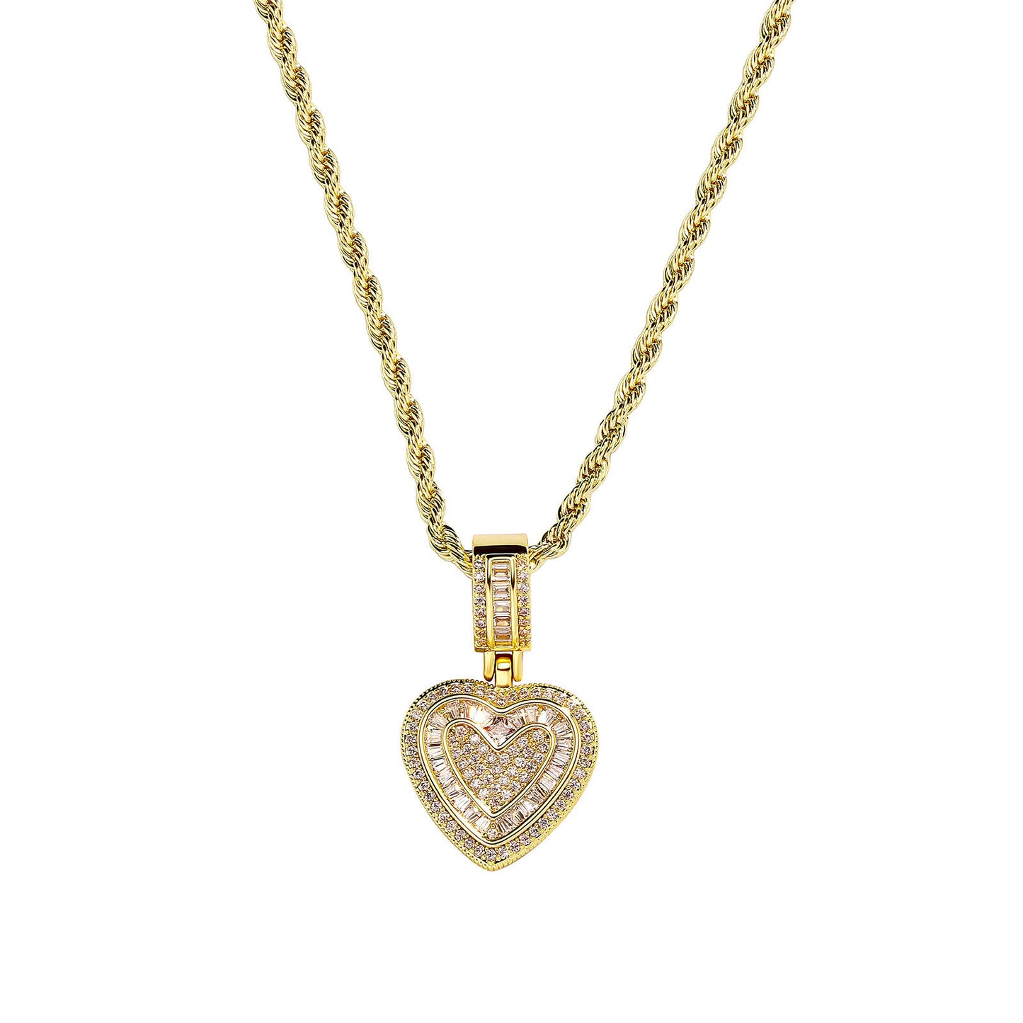 Diamond Heart Statement Necklace
