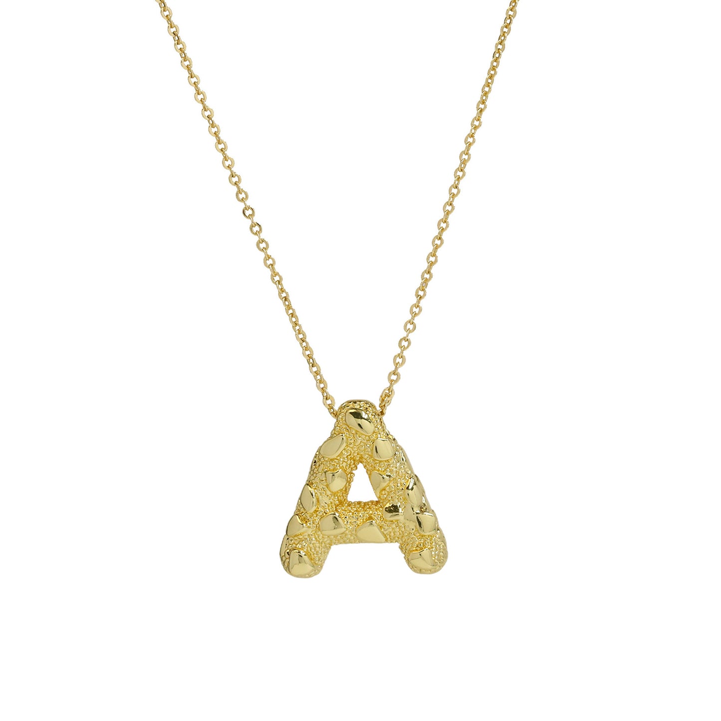 A-Z Textured Bubble Initial Necklace