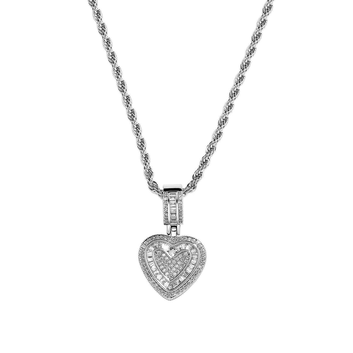 Diamond Heart Statement Necklace
