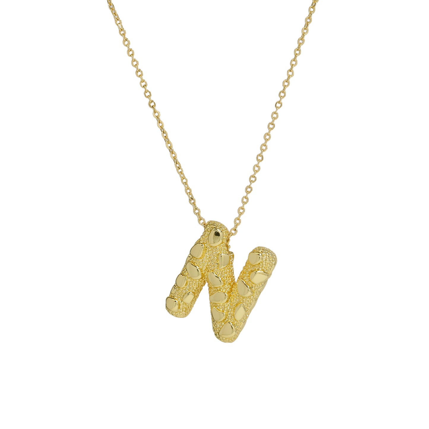 A-Z Textured Bubble Initial Necklace