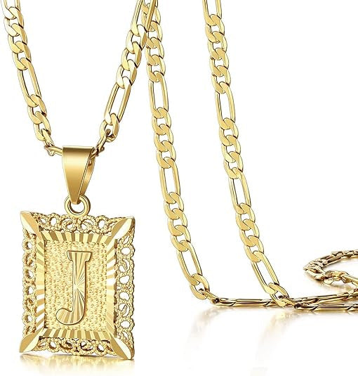 18K Gold Plated Square Letter Necklace