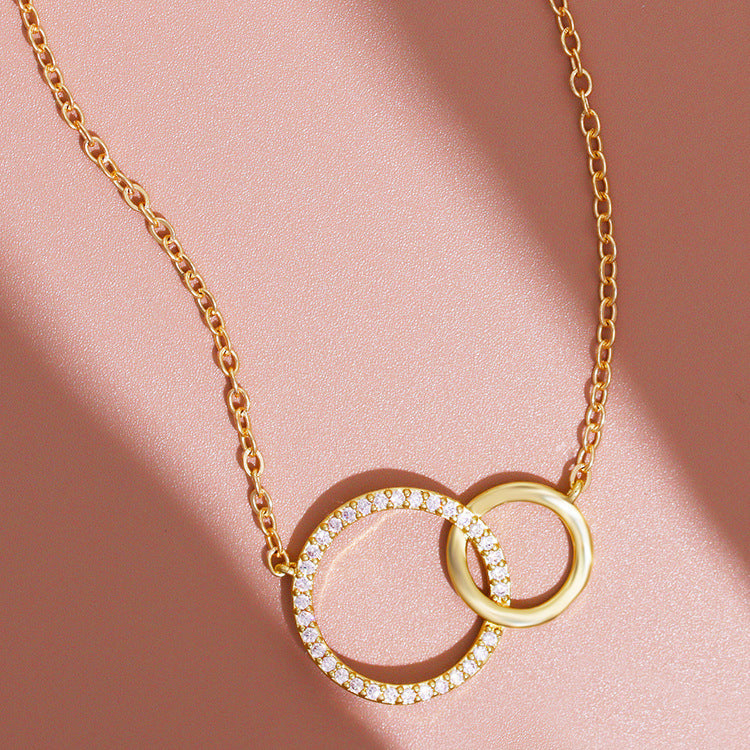 Double Circle Statement Necklace