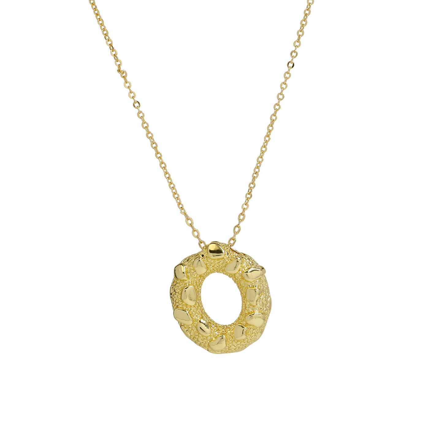 A-Z Textured Bubble Initial Necklace