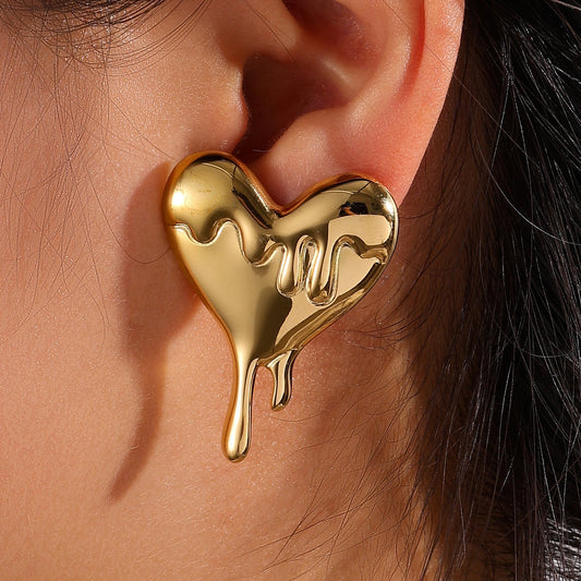 Melted Heart Statement Earrings