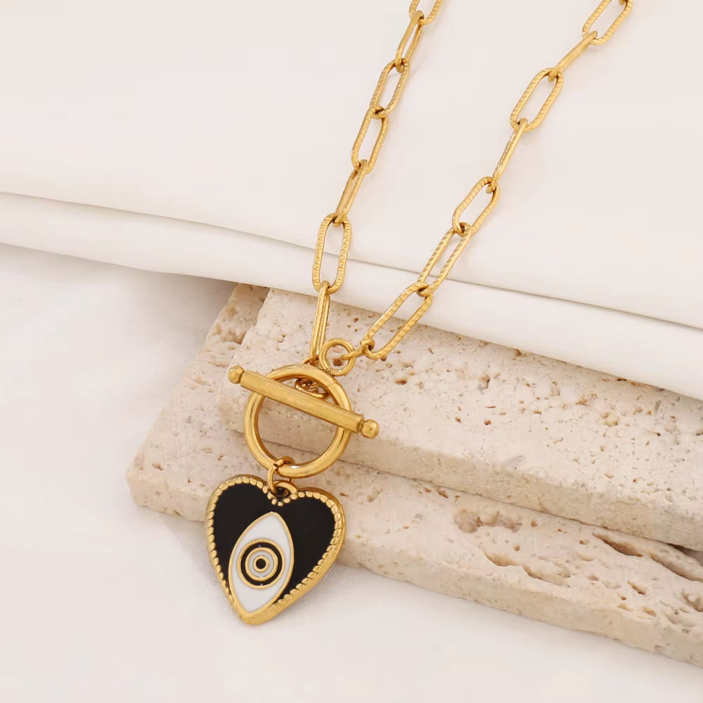 Evil Eye Toggle Necklace