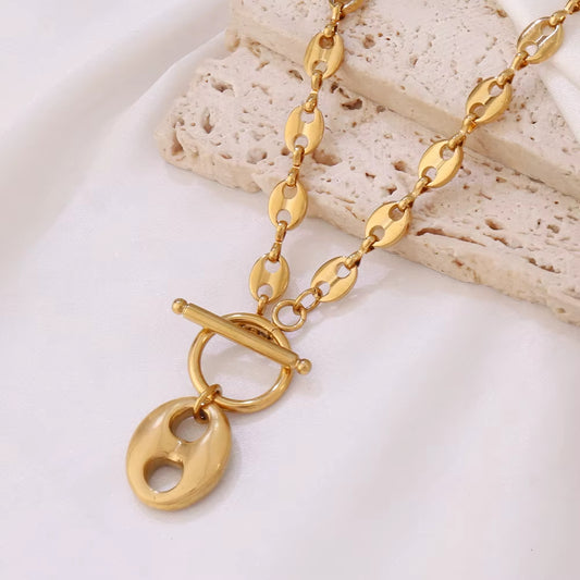 Coffee Bean Toggle Necklace