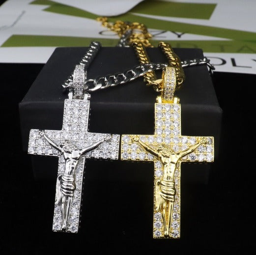 14K Gold Plated Jesus Christ Crucifix Necklace