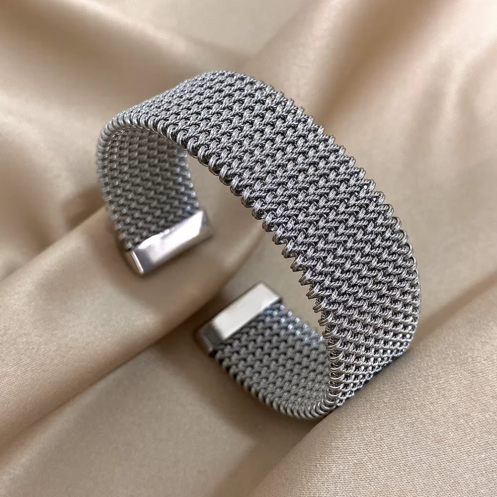 Braided Mesh Cuff Bracelet