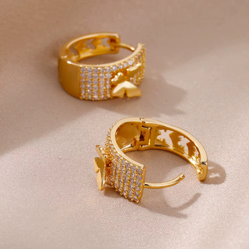 Butterfly Hoop Earrings