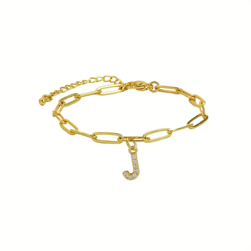 A-Z Initial Paperclip Bracelet