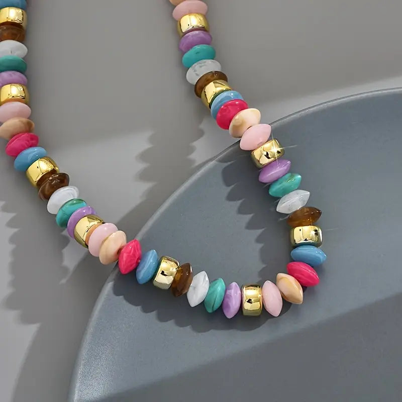 Bold Beaded Rainbow Necklace
