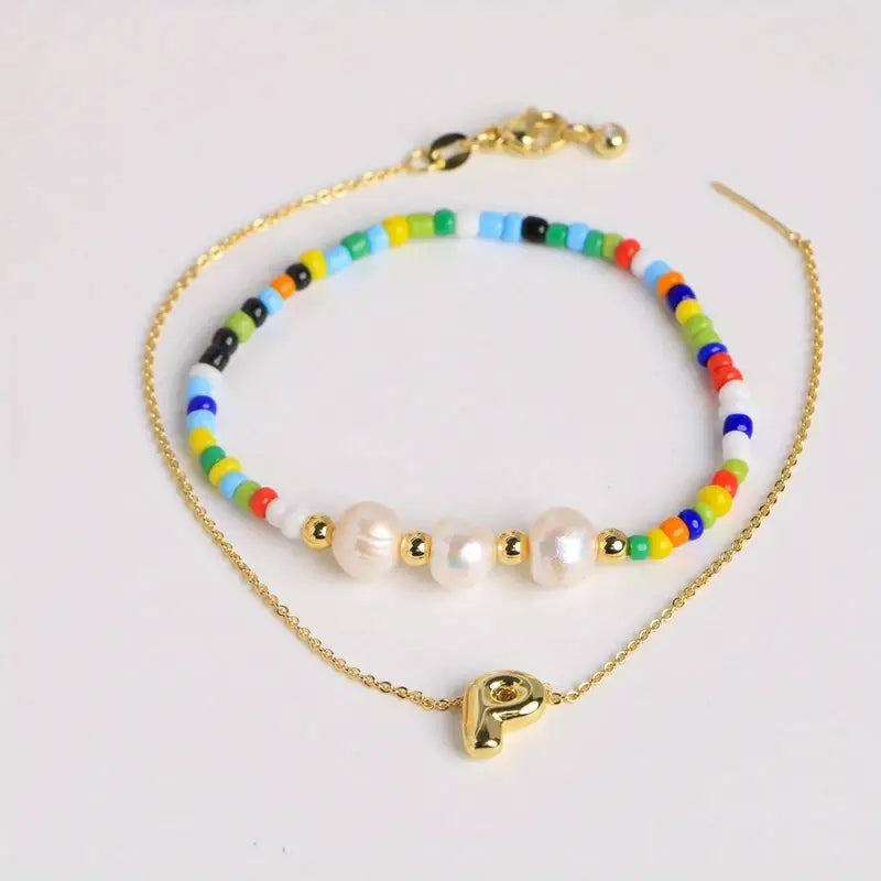 A-Z Initial Pearl Bracelet
