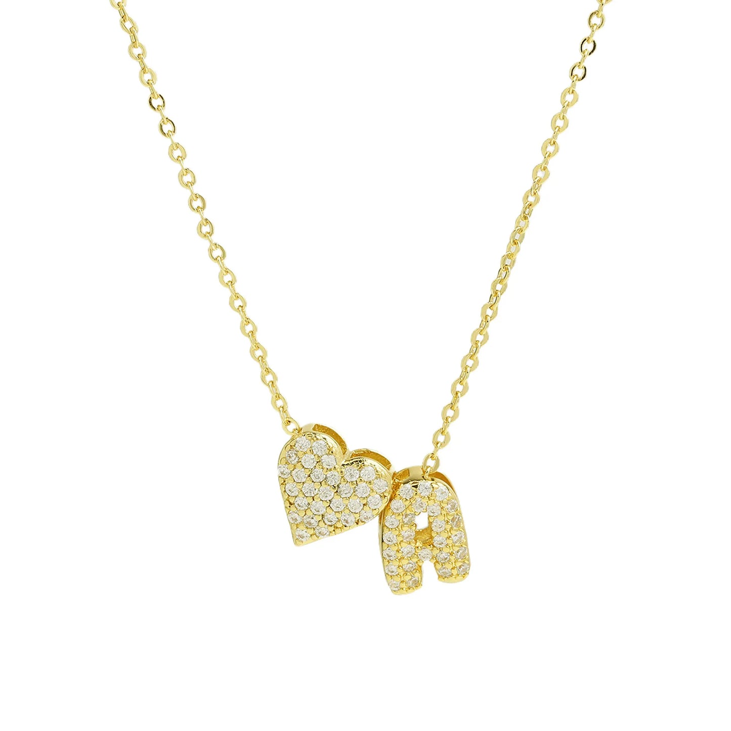 A-Z Tiny Heart Initial Necklace