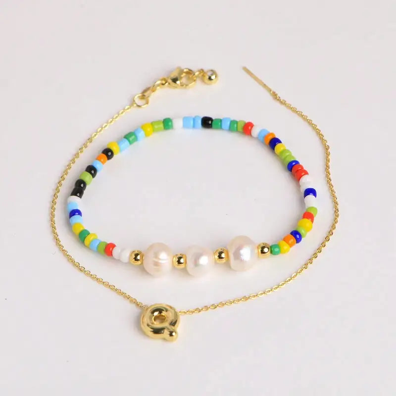 A-Z Initial Pearl Bracelet